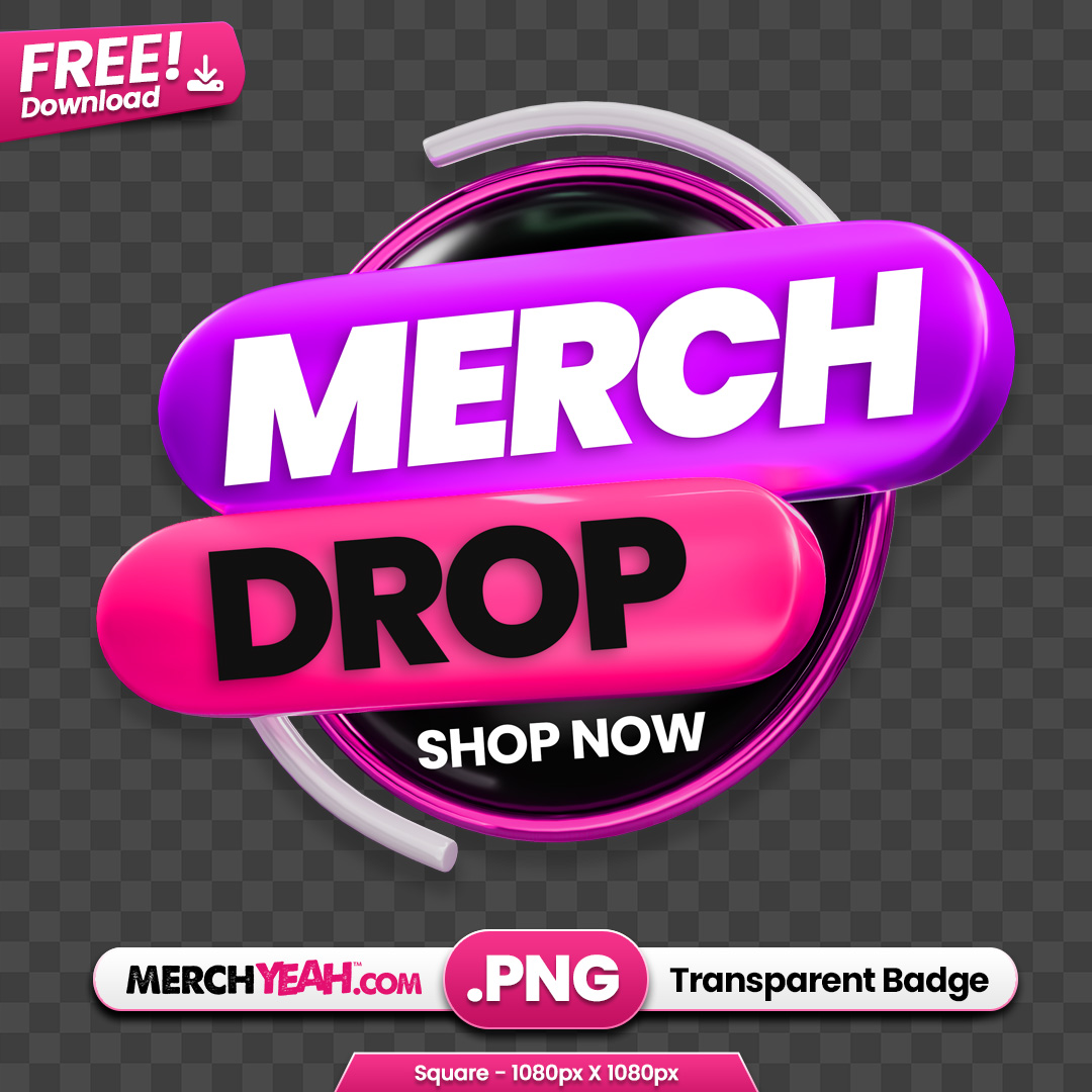 Modern Purple and Pink Merch Drop Sticker/Badge
