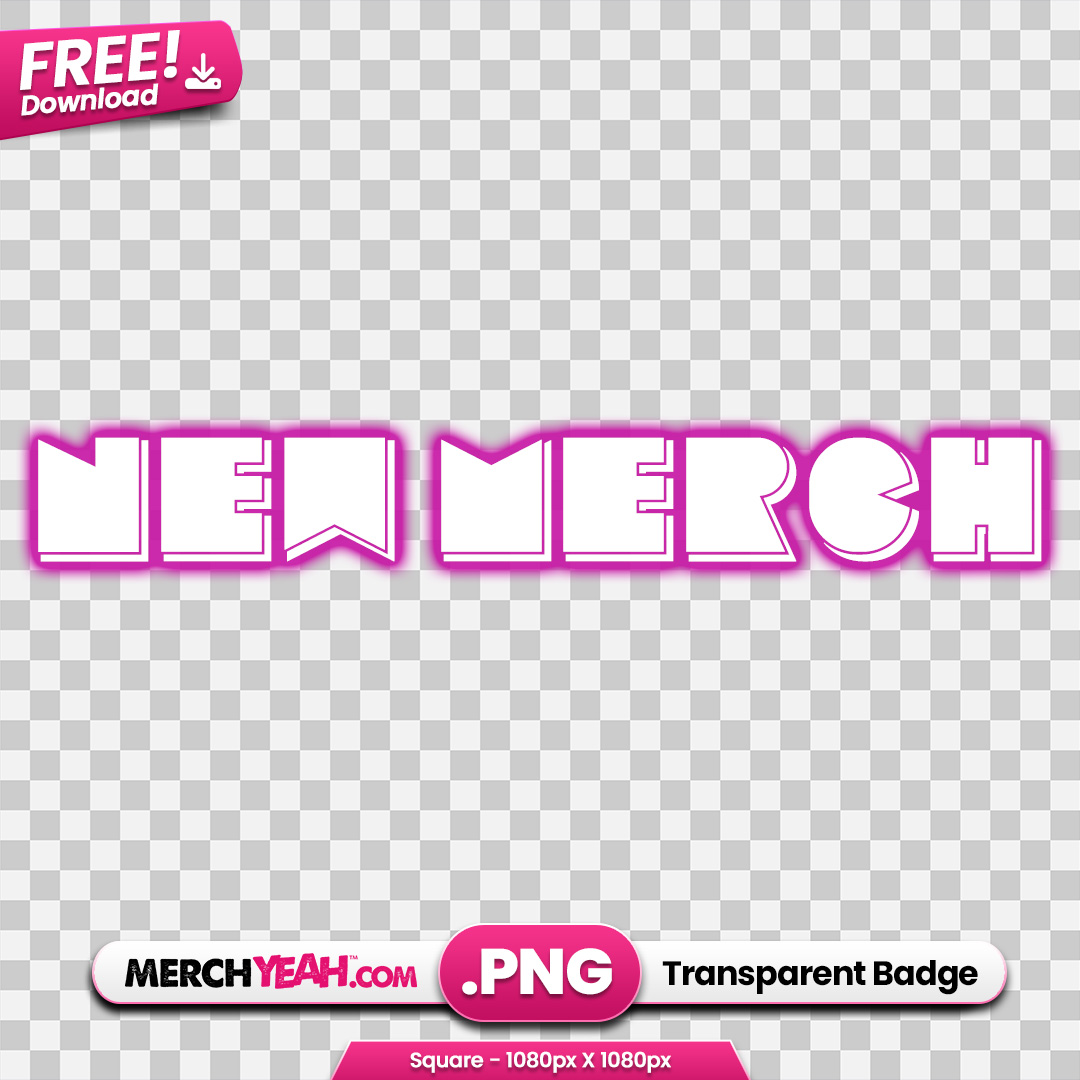 New Merch Retro Font with purple glow 