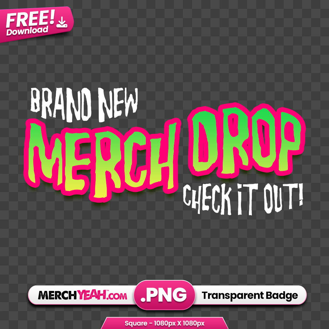 Pink and Green Merch Drop Sticker