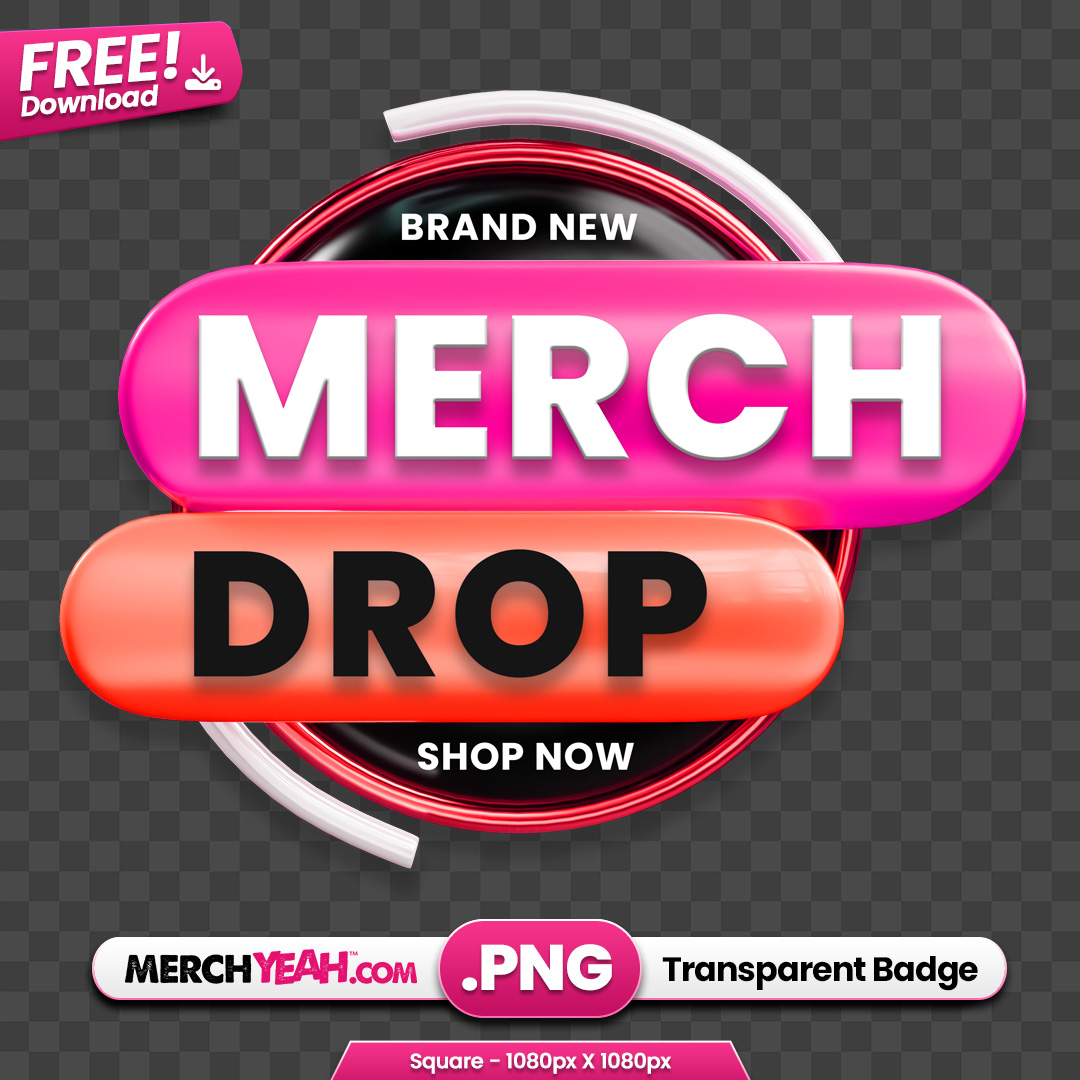 Modern Style Pink and Orange Merch Drop Sticker