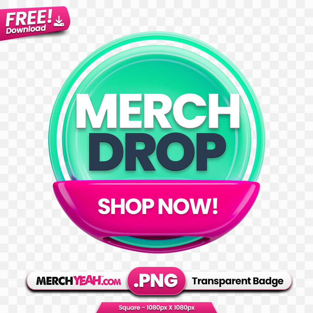 Circle Pink and Teal Merch Drop Badge
