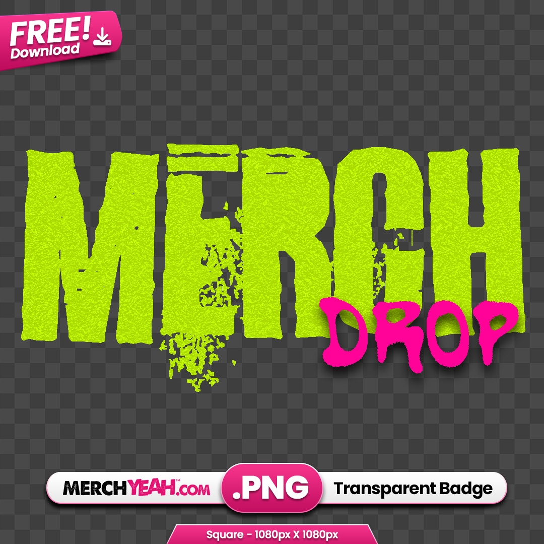 Neon Green and Pink Merch Drop Social Sticker