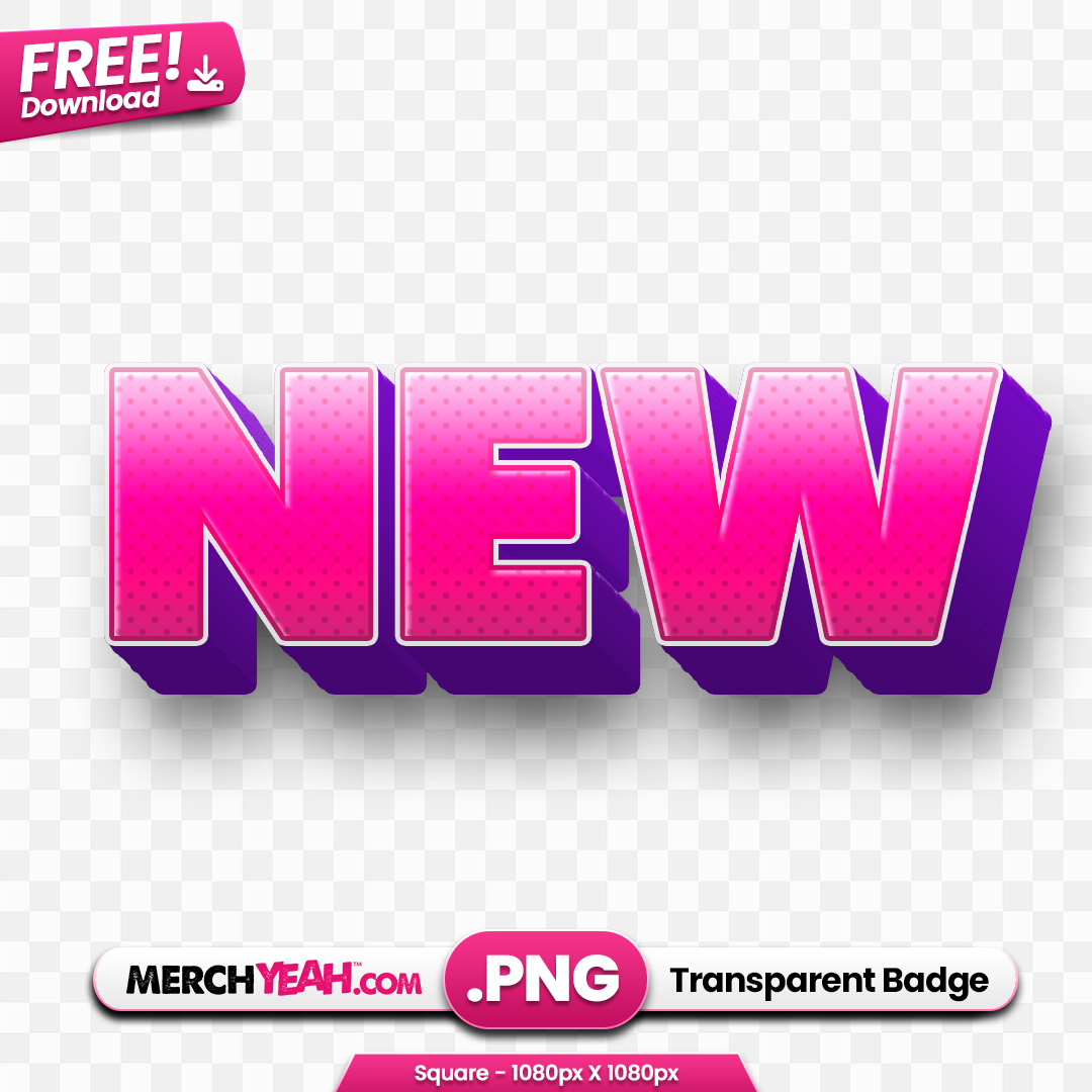 Pink and Purple New Text Badge