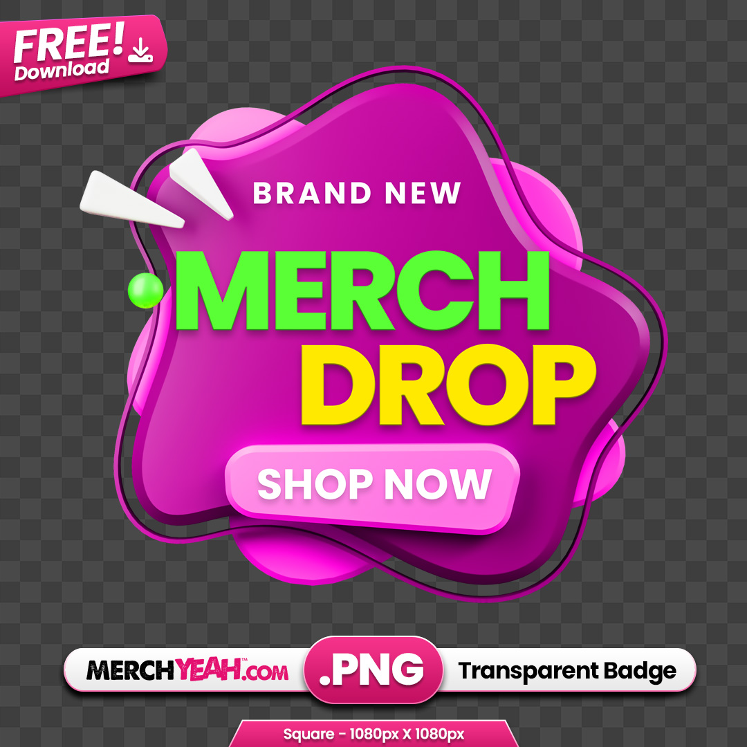 Purple Retro Splat Merch Drop Sticker
