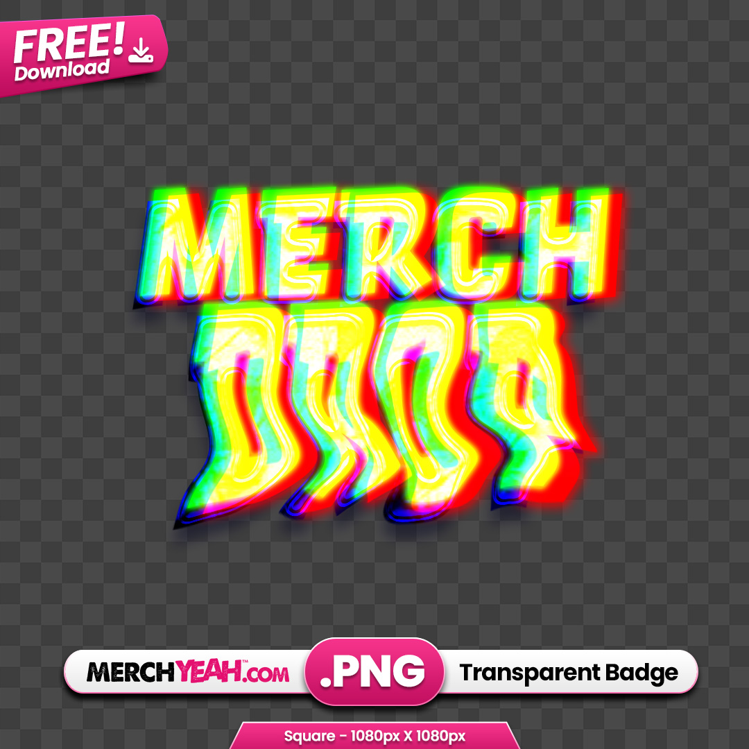 Trippy Transparent Merch Drop Sticker