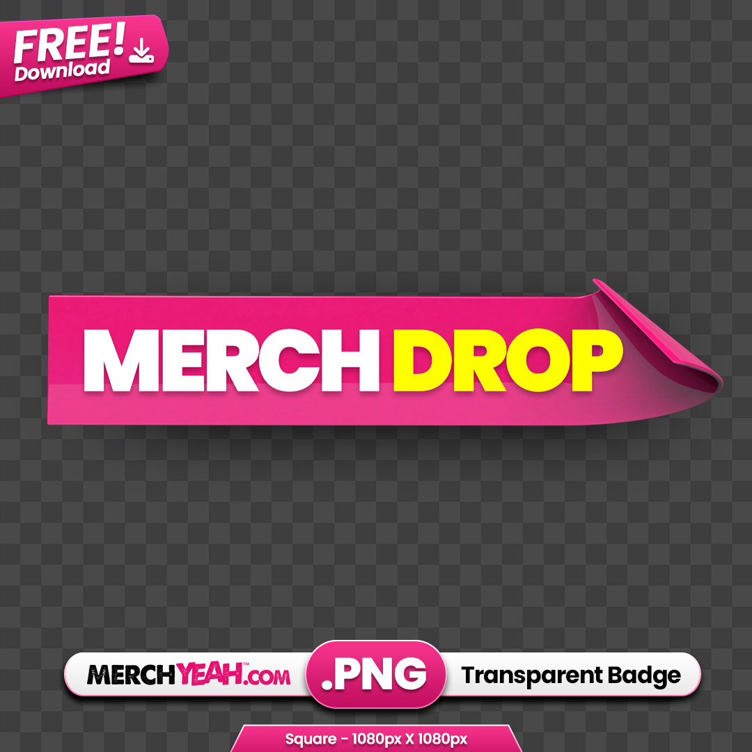 Yellow and Pink Merch Drop Ribbon