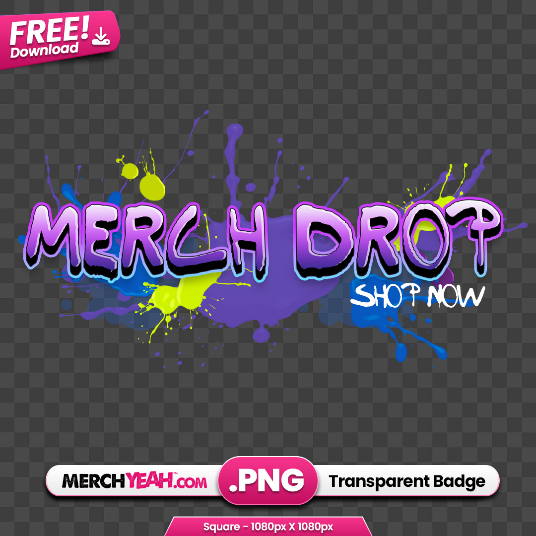 Streetwear Merch Drop Purple Sticker 
