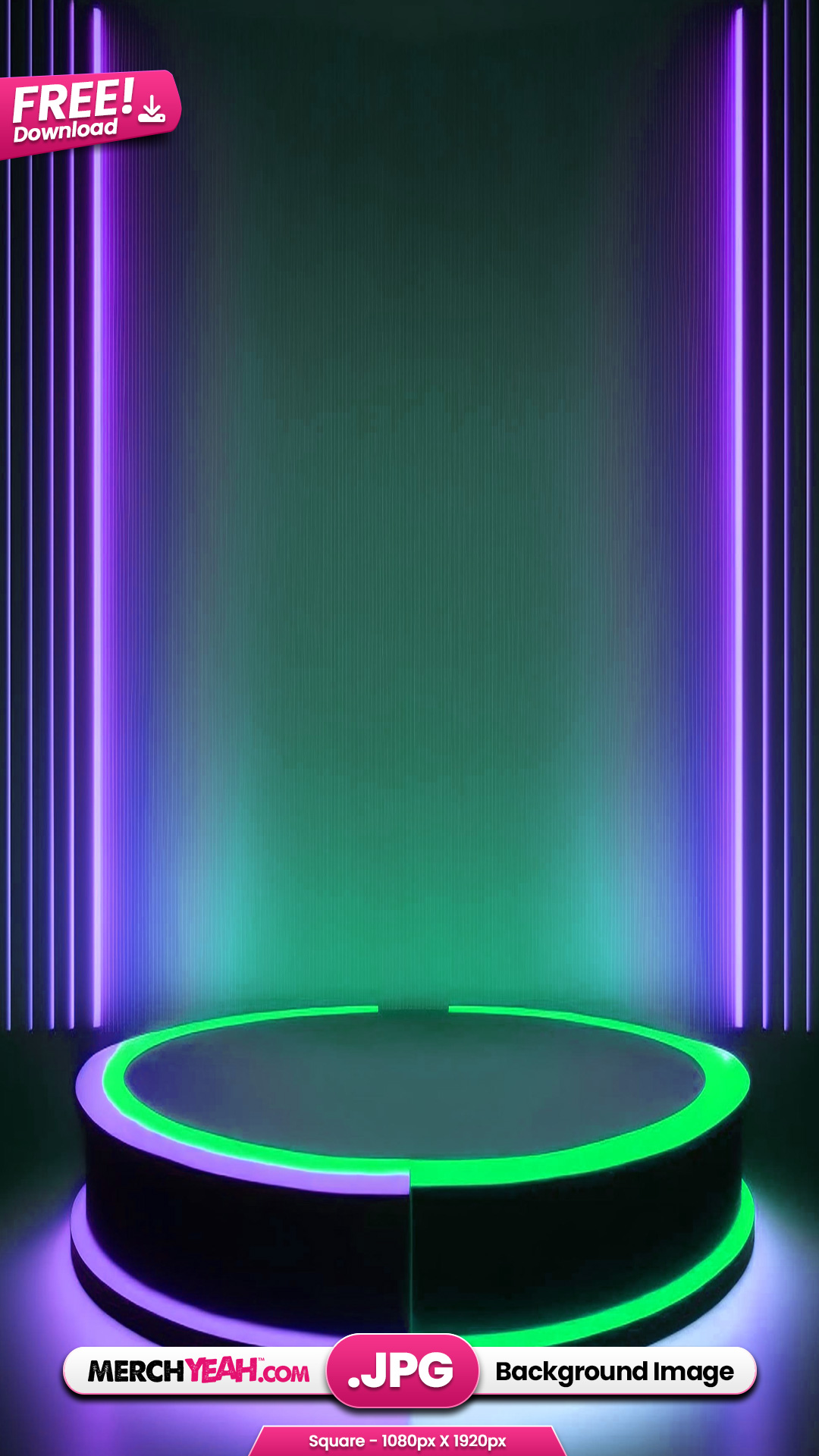 Neon Green and Purple Podium Background