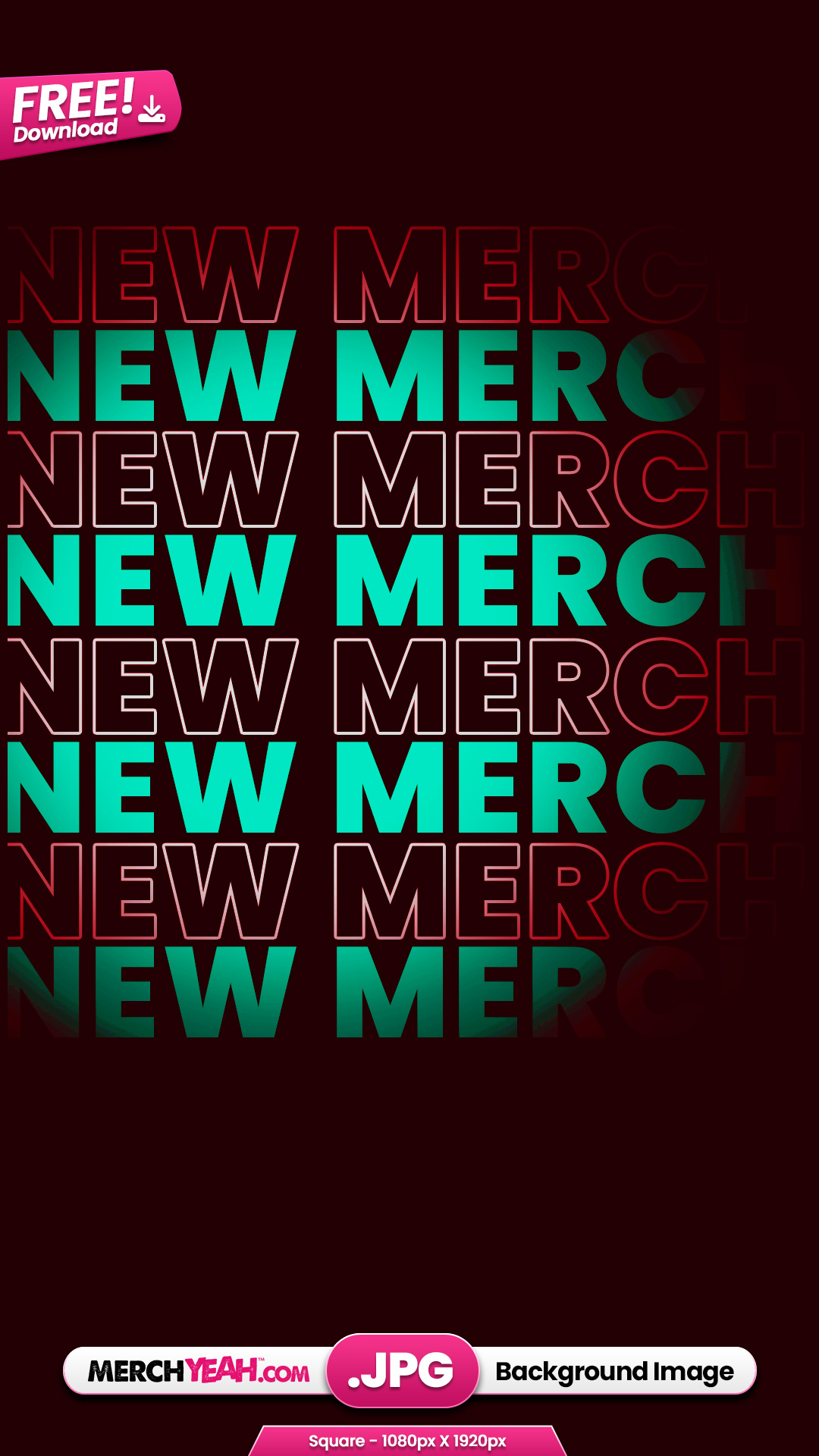 Teal and Red New Merch Background